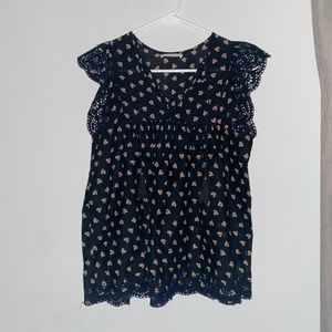 ULLA Johnson floral blouse size 2 100% Cotton